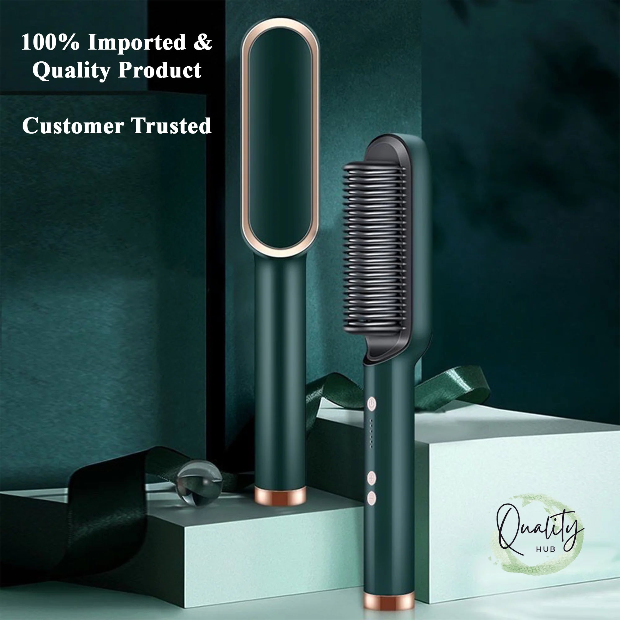 Comb Hair Straightener with Temperature Display